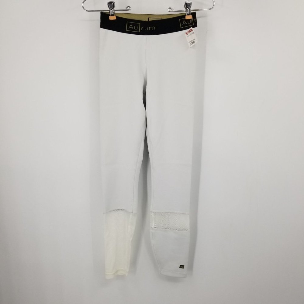 New Aurum Women's‎ White and Mesh Legging Pants Size XS Petite